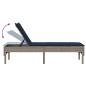 Preview: Sonnenliege mit Auflage Grau 55x200x44 cm Poly Rattan
