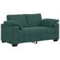 Preview: Zweisitzer-Sofa Dunkelgrün 120 cm Samt