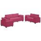 Preview: 3-tlg. Sofagarnitur mit Kissen Weinrot Samt