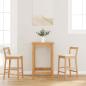 Preview: ARDEBO.de - Barhocker mit Kissen 2 Stk. Natur Massivholz Gummibaum