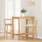 Preview: Barhocker mit Kissen 2 Stk. Natur Massivholz Gummibaum