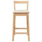 Preview: Barhocker mit Kissen 2 Stk. Natur Massivholz Gummibaum