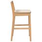 Preview: Barhocker mit Kissen 2 Stk. Natur Massivholz Gummibaum