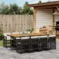 Preview: ARDEBO.de - 9-tlg. Garten-Essgruppe mit Kissen Schwarz Poly Rattan