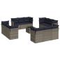 Preview: 13-tlg. Garten-Sofagarnitur mit Kissen Grau Poly Rattan