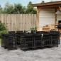 Preview: ARDEBO.de - 13-tlg. Garten-Essgruppe mit Kissen Schwarz Poly Rattan