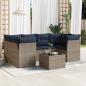 Preview: ARDEBO.de - 7-tlg. Garten-Sofagarnitur mit Kissen Grau Poly Rattan