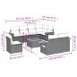 Preview: 9-tlg. Garten-Sofagarnitur mit Kissen Grau Poly Rattan