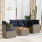 Preview: ARDEBO.de - 6-tlg. Garten-Sofagarnitur mit Kissen Grau Poly Rattan