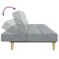 Preview: Schlafsofa 2-Sitzer mit Fußhocker Hellgrau Stoff
