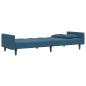Preview: Schlafsofa 2-Sitzer mit Fußhocker Blau Samt