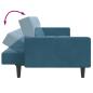 Preview: Schlafsofa 2-Sitzer mit Fußhocker Blau Samt