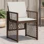 Preview: ARDEBO.de - Gartenstühle mit Kissen 4 Stk. Braun Poly Rattan