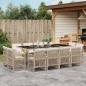 Preview: ARDEBO.de - 13-tlg. Garten-Essgruppe mit Kissen Beige Poly Rattan