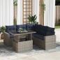 Preview: ARDEBO.de - 6-tlg. Garten-Sofagarnitur mit Kissen Grau Poly Rattan Akazie