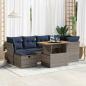 Preview: ARDEBO.de - 7-tlg. Garten-Sofagarnitur mit Kissen Schwarz Poly Rattan