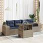 Preview: ARDEBO.de - 5-tlg. Garten-Sofagarnitur mit Kissen Grau Poly Rattan Akazie