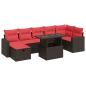 Preview: 8-tlg. Garten-Sofagarnitur mit Kissen Schwarz Poly Rattan