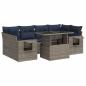Preview: 7-tlg. Garten-Sofagarnitur mit Kissen Schwarz Poly Rattan