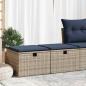 Preview: ARDEBO.de - 2-tlg. Garten-Sofagarnitur mit Kissen Grau Poly Rattan Akazie
