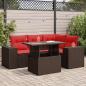 Preview: ARDEBO.de - 5-tlg. Garten-Sofagarnitur mit Kissen Braun Poly Rattan Akazie