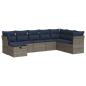 Preview: 8-tlg. Garten-Sofagarnitur mit Kissen Grau Poly Rattan