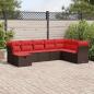 Preview: ARDEBO.de - 8-tlg. Garten-Sofagarnitur mit Kissen Braun Poly Rattan
