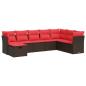 Preview: 8-tlg. Garten-Sofagarnitur mit Kissen Braun Poly Rattan