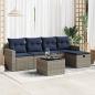Preview: ARDEBO.de - 6-tlg. Garten-Sofagarnitur mit Kissen Grau Poly Rattan