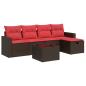 Preview: 6-tlg. Garten-Sofagarnitur mit Kissen Braun Poly Rattan