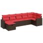 Preview: 7-tlg. Garten-Sofagarnitur mit Kissen Braun Poly Rattan