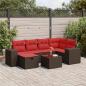 Preview: ARDEBO.de - 7-tlg. Garten-Sofagarnitur mit Kissen Braun Poly Rattan
