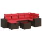 Preview: 7-tlg. Garten-Sofagarnitur mit Kissen Braun Poly Rattan