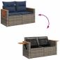 Preview: ARDEBO.de - 7-tlg. Garten-Sofagarnitur mit Kissen Grau Poly Rattan