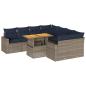 Preview: 9-tlg. Garten-Sofagarnitur mit Kissen Grau Poly Rattan