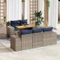 Preview: ARDEBO.de - 6-tlg. Garten-Sofagarnitur mit Kissen Grau Poly Rattan