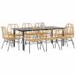 Preview: ARDEBO.de - 9-teiliges Garten-Esszimmerset Braunes Polyrattanglas
