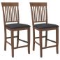 Preview: Barhocker mit Kissen 2 Stk. Braun Massivholz Gummibaum