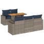 Preview: 6-tlg. Garten-Sofagarnitur mit Kissen Grau Poly Rattan