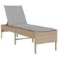 Preview: Sonnenliege mit Auflage Beige 55x200x44 cm Poly Rattan