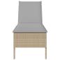 Preview: Sonnenliege mit Auflage Beige 55x200x44 cm Poly Rattan