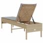 Preview: Sonnenliege mit Auflage Beige 55x200x44 cm Poly Rattan