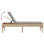 Preview: Sonnenliege mit Auflage Beige 55x200x44 cm Poly Rattan