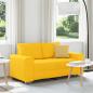 Preview: ARDEBO.de - Zweisitzer-Sofa Hellgelb 120 cm Cordstoff