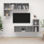 Preview: ARDEBO.de - 4-tlg. TV-Schrank-Set Betongrau Holzwerkstoff