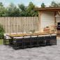 Preview: ARDEBO.de - 13-tlg. Garten-Essgruppe mit Kissen Schwarz Poly Rattan