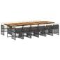 Preview: 13-tlg. Garten-Essgruppe mit Kissen Schwarz Poly Rattan