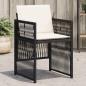 Preview: ARDEBO.de - Gartenstühle mit Kissen 4 Stk. Schwarz Poly Rattan