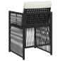 Preview: Gartenstühle mit Kissen 4 Stk. Schwarz Poly Rattan