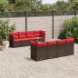 Preview: ARDEBO.de - 9-tlg. Garten-Sofagarnitur mit Kissen Braun Poly Rattan